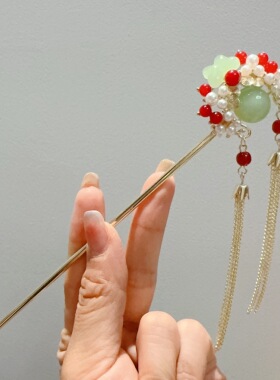 新中式刀马旦京剧脸谱设计感小众中国风高档发簪古风汉服气质发饰