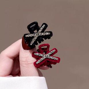 秋冬新款植绒金属小号抓夹公主头夹子侧边夹小抓夹发夹刘海夹发卡