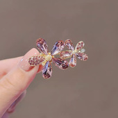 高端刘海夹子头饰气质花朵鸭嘴夹一字夹精致侧边发卡少女边夹发饰