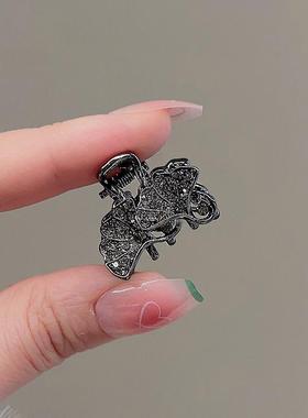 黑色气质银杏叶小号抓夹可爱小揪揪迷你珍珠刘海夹发卡头饰小发夹