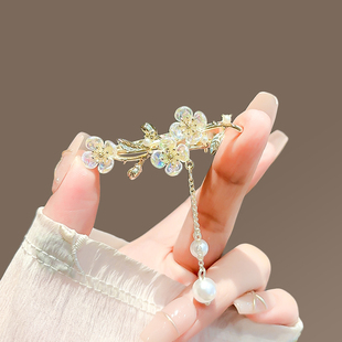 小众设计感气质侧边夹刘海碎发夹子古风发卡琉璃小碎花流苏发夹女