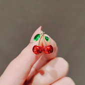 少女别针领针防走光扣西装 2024新款 可爱水果樱桃胸针女潮个性 配饰