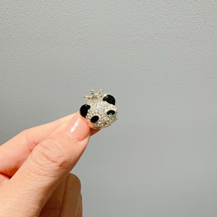 满钻熊猫小抓夹女秋冬刘海夹子网小巧简约头饰发夹侧边发卡发饰潮