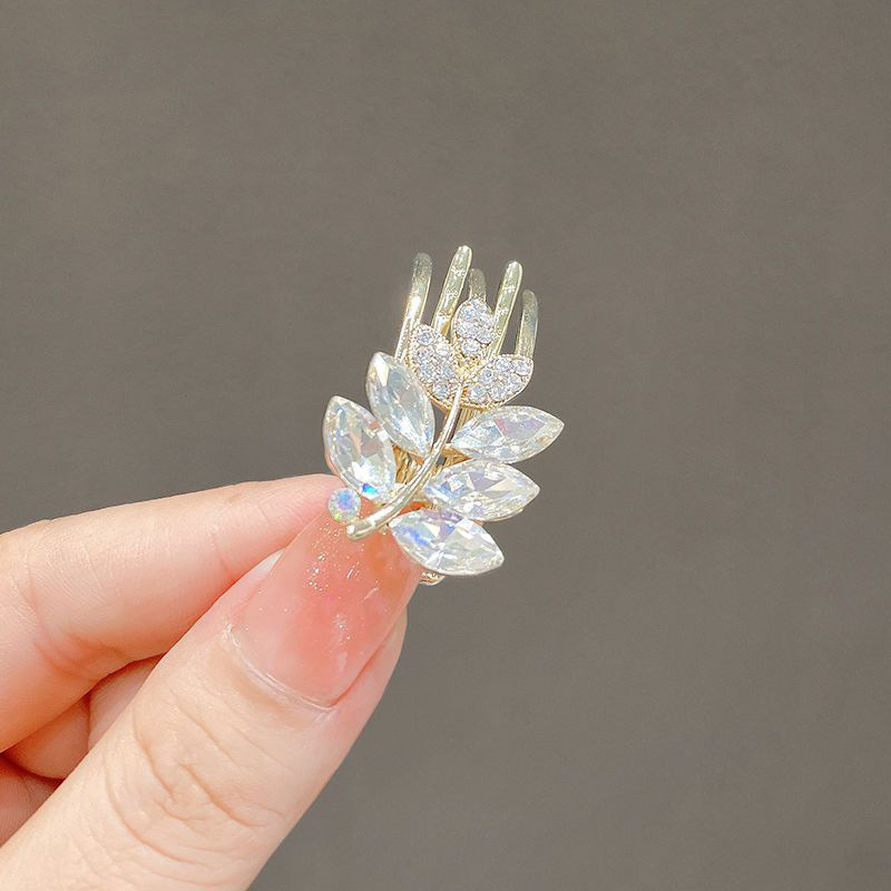 2024年新款潮网红少女小号刘海抓夹顶夹发卡水晶麦穗夹子头饰发夹