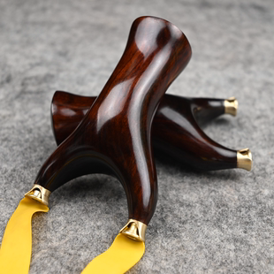 紫檀木快压多用款飞虎实木弹弓扁皮圆头弹工实战射击传统户外弓架