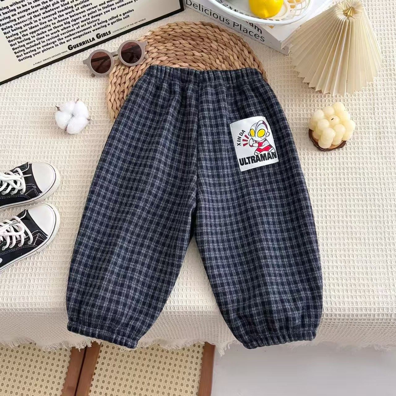 儿童加绒加厚格子裤男童加绒休闲裤秋冬保暖束脚裤可爱保暖舒适,童装/婴儿装/亲子装,运动裤卫裤,淘宝优惠券,粉丝福利购,淘宝优惠卷