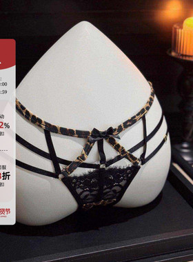 「LA」Moby·野生丛林丨欲焰系列*辣妹性感纯欲绑带豹纹女士内裤