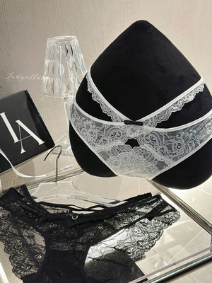 「LA」美辣缠绵*辣妹交叉蕾丝纯欲性感绑带露腰纯欲镂空三角内裤