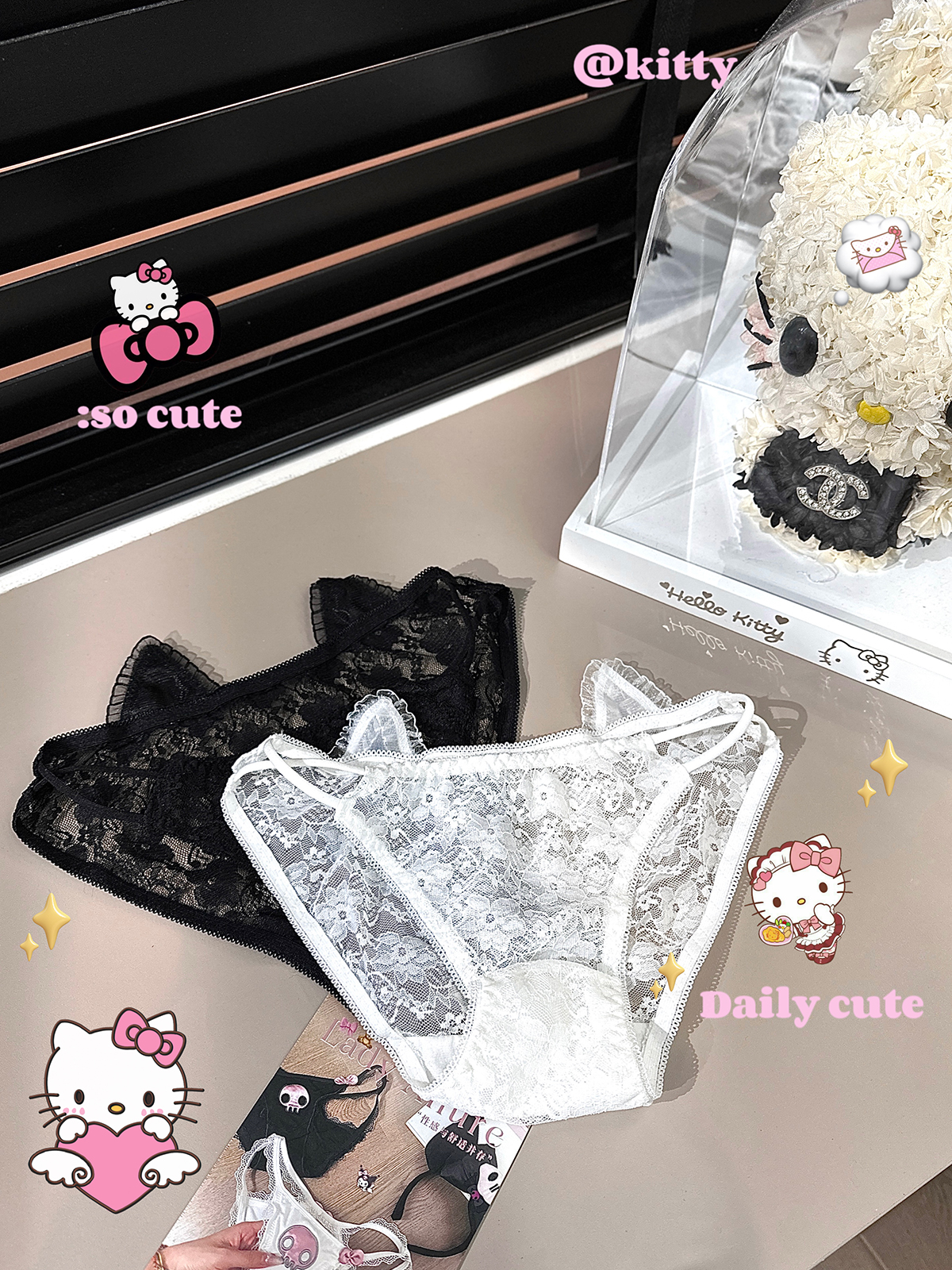 蕾丝趣味透视薄春夏网纱内裤