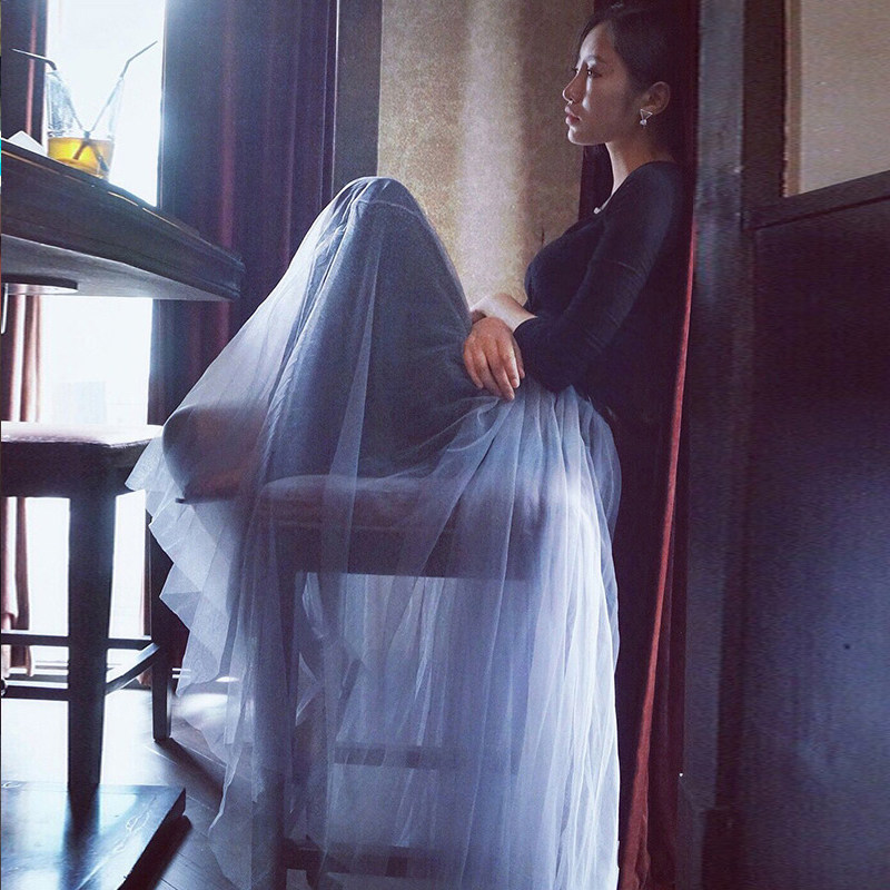 2019夏新款百褶网纱半身裙女高腰ins超火的裙子中长款仙女蓬蓬裙|msdalam kategori Butik wanita / wanita, skirt - dari Buy2taobao.com untuk memberikan perkhidmatan ejen Taobao profesional membeli