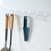 挂钩免打孔强力粘胶粘钩墙壁门后厨房透明无痕宿舍浴室连排挂衣钩