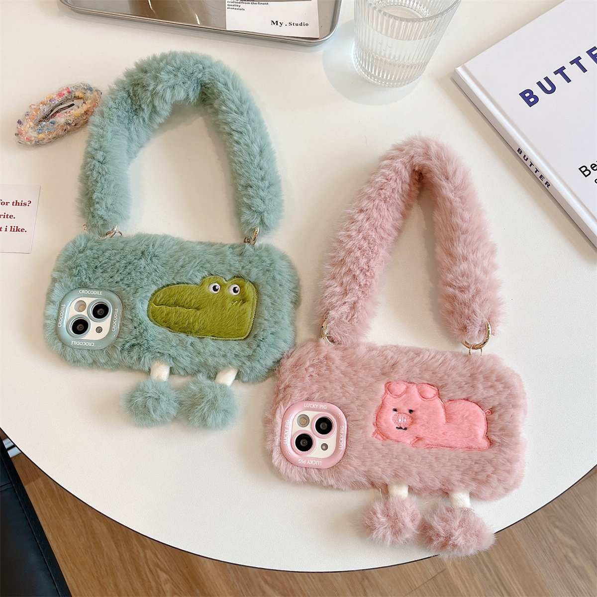 秋冬毛绒茸手提包适用iphone17恐龙16pro小猪卡通苹果1514PLUS手机壳13promax挂绳腕带12/11鳄鱼立体新款防摔,3C数码配件,手机保护套/壳,淘宝优惠券,粉丝福利购,淘宝优惠卷