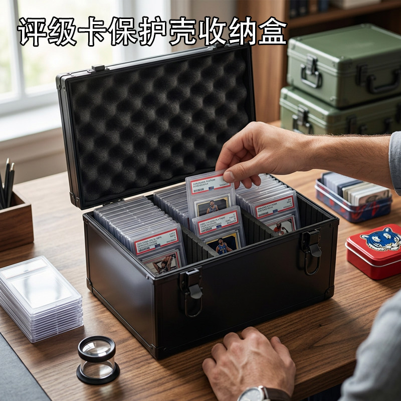 PSA评级卡手提箱球星卡收纳盒宝可梦收藏卡盒nba卡砖箱足球游戏王