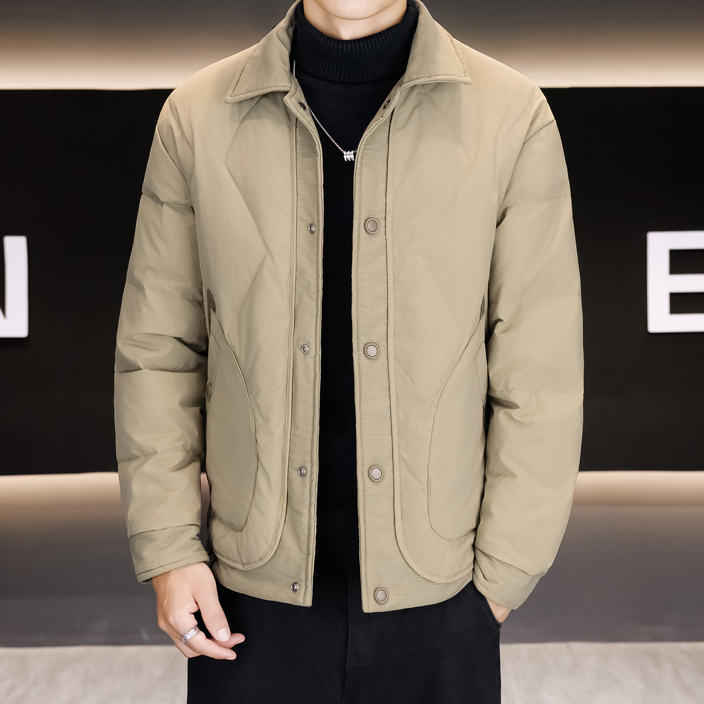 【新标50绒可】假两件户外立领立领羽绒服男1061-1P140,男装羽绒服,星座1411A 【新标50绒可】假两件户外立领立领羽绒服男1061-1P140,男装羽绒服,星座1411A