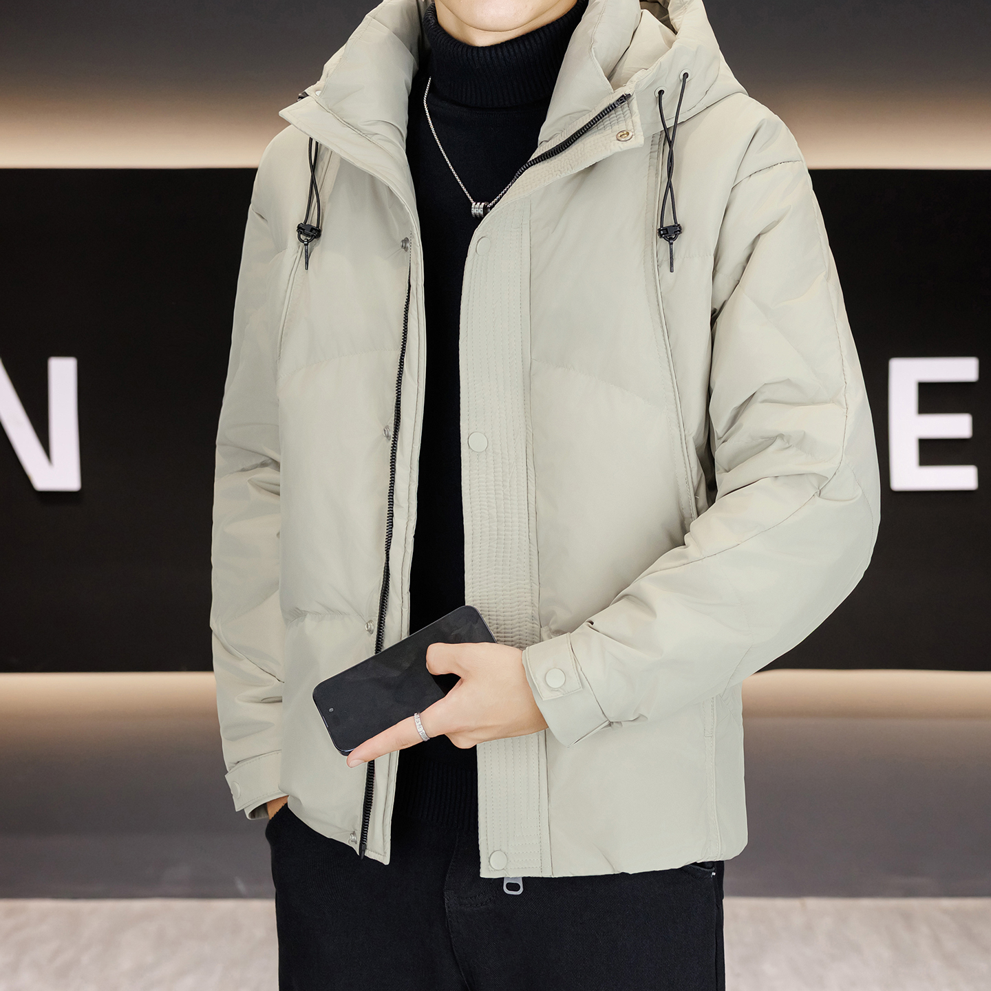 【50绒有报告】男士秋冬连帽羽绒服男1070-1P150,男装羽绒服,星座1411A 【50绒有报告】男士秋冬连帽羽绒服男1070-1P150,男装羽绒服,星座1411A