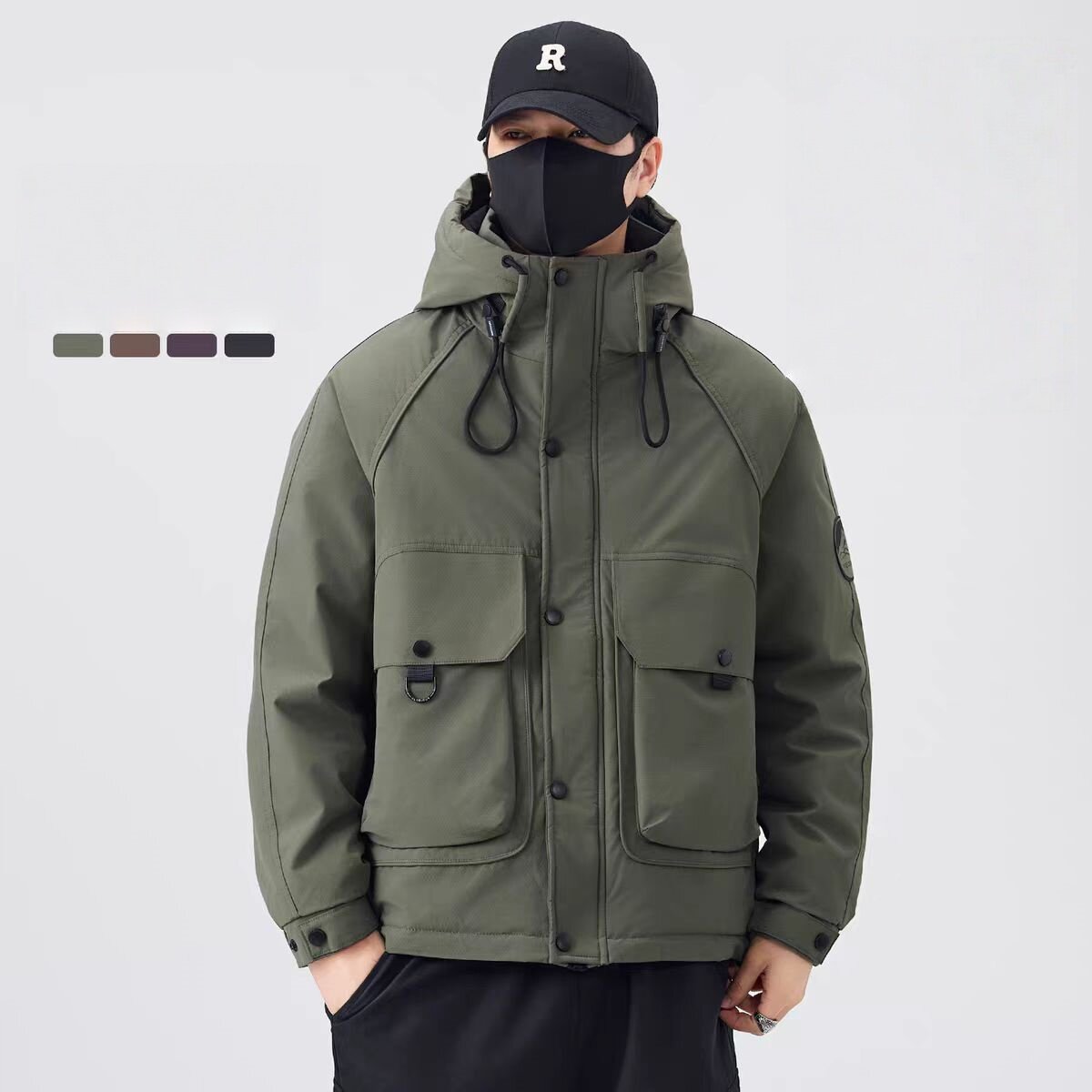 【50绒有报告】户外工装连帽工装男士羽绒服1078-1P170,男装羽绒服,星座1411A