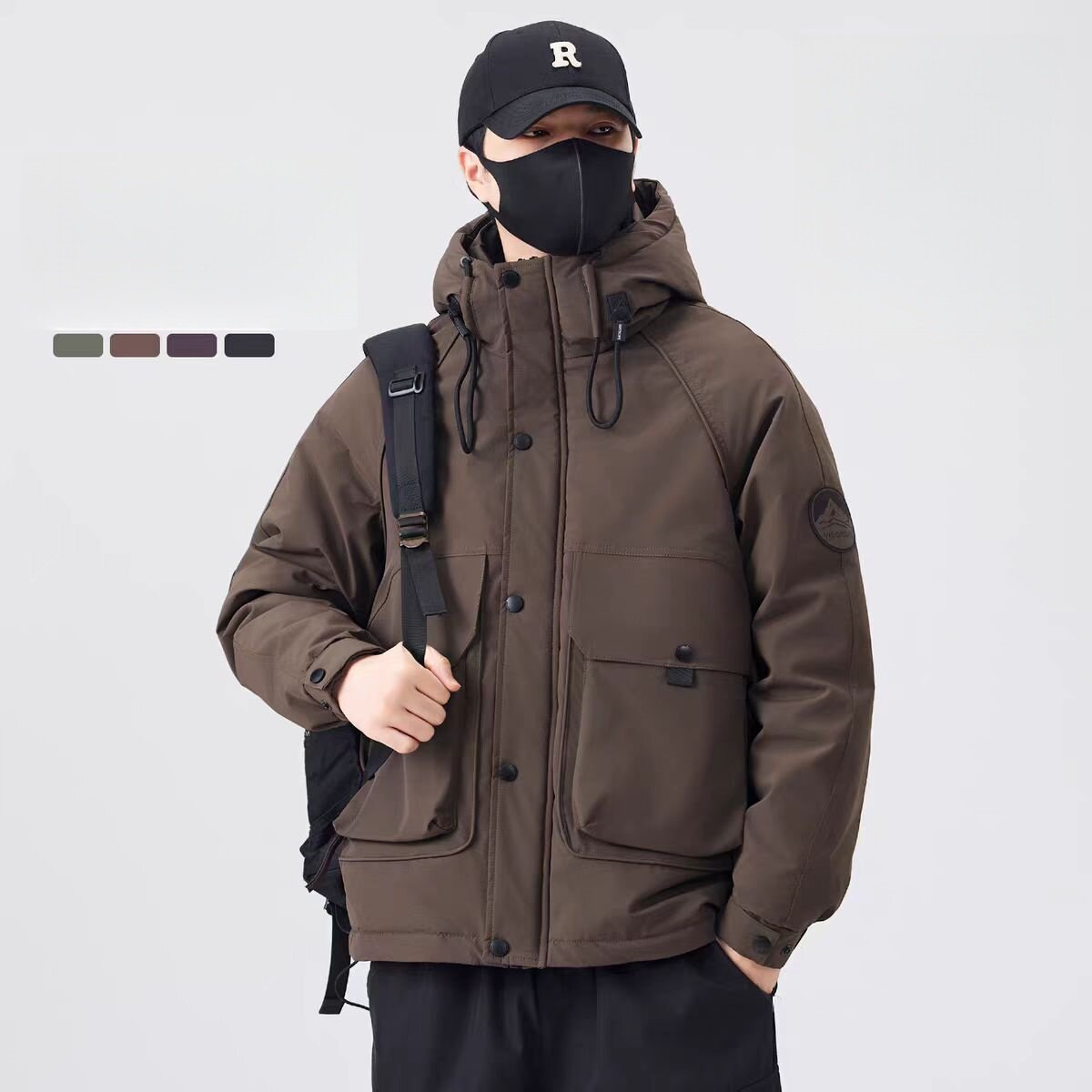 【50绒有报告】户外工装连帽工装男士羽绒服1078-1P170,男装羽绒服,星座1411A