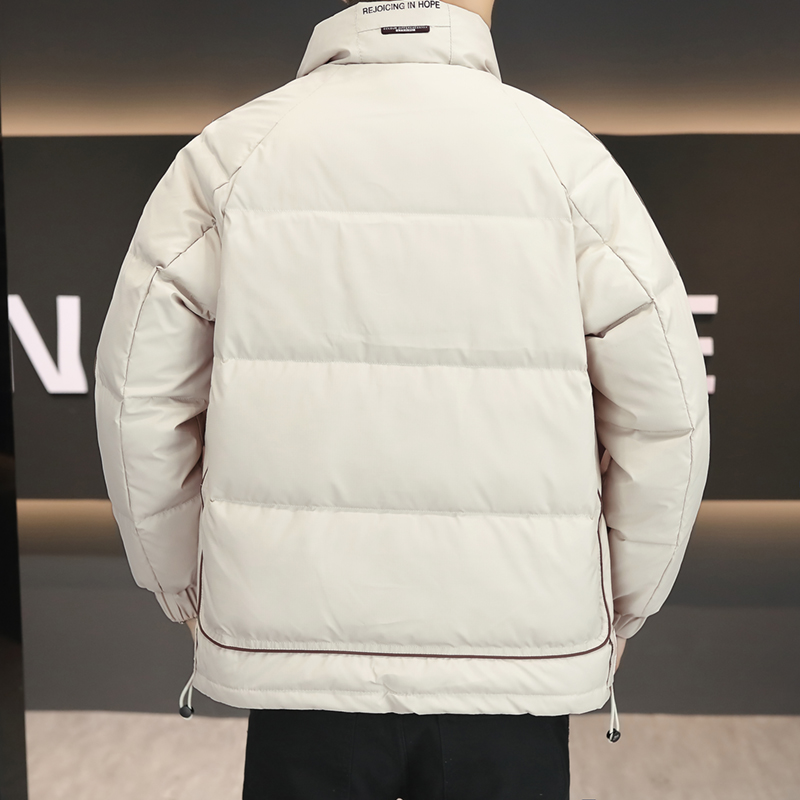 秋冬季立领羽绒服男潮牌拼接加厚保暖面包服白鸭绒外套10084p100，男装羽绒服，星座1411A