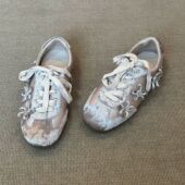 女花朵蝴蝶结深口单鞋 丝绒温柔小众甜美仙女风德训鞋 法式 软皮版