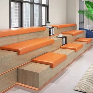 定制图书馆幼儿园软包坐垫靠背高密度海绵加厚防污防水耐磨