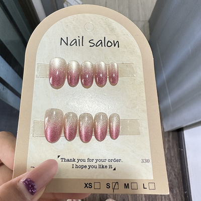 穿戴甲猫眼穿戴甲指甲贴片纯手工半手工美甲假指甲330