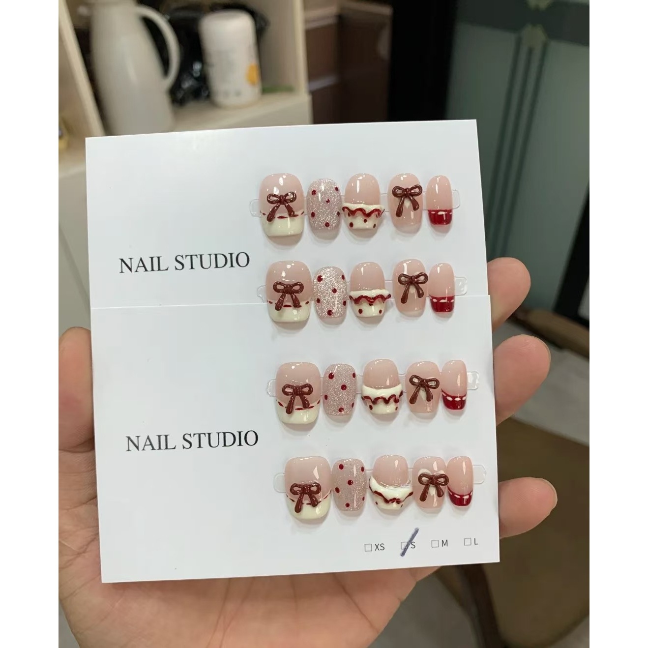 【公主裙】猫眼纯手工穿戴甲指甲贴片美甲假指甲5087#