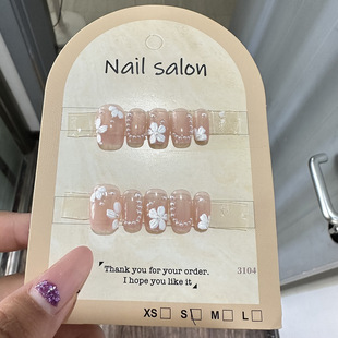 穿戴甲猫眼穿戴甲指甲贴片纯手工半手工美甲假指甲鎏金3104款式