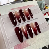 绛韵风情 纯手工穿戴甲指甲贴片半手工穿戴美甲假指甲5211