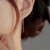 玫瑰花高级感流苏养耳洞睡觉不用摘 s999纯银正品 耳线2026新款 爆款