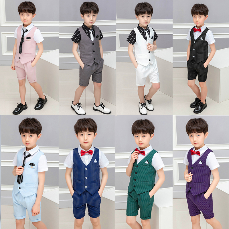 男童礼服儿童西装短信套装英伦夏