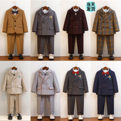 男童礼服春秋宝宝周岁生日小西装 儿童英伦西服花童男孩演出服 套装