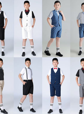 大童男童礼服加大加肥夏短袖西服