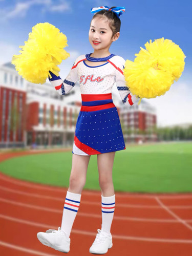 儿童啦啦操演出服拉拉队服装女童舞蹈表演服小学生运动会开幕式