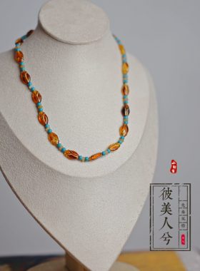 小轩窗绿松石女复古项链