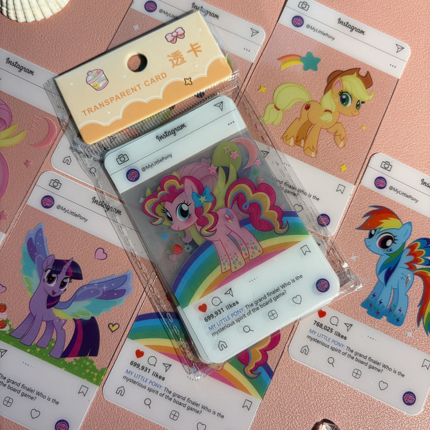 小马宝莉pvc透卡紫悦柔柔珍奇苹果嘉儿周边自印LOMO卡明信片小卡