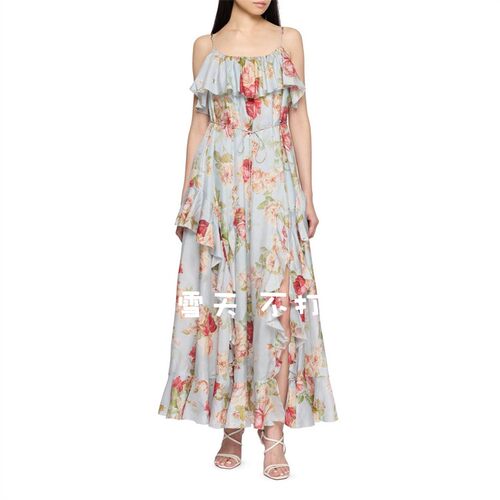 Z*M家！鼎级！女士夏季度假印花吊带连衣裙 Roselight Midi Dress