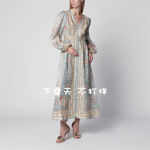 Z*M家！鼎级！女士度假长款亚麻连衣裙 Roselight Midi Dress