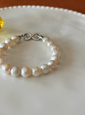 珍珠鉴定师甄选「小糖豆」天然淡水巴洛克珍珠手链女轻奢百搭通勤