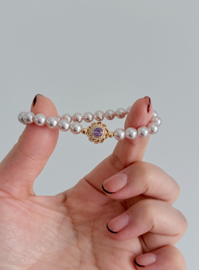 莫奈花园手链珍珠浪漫ins女
