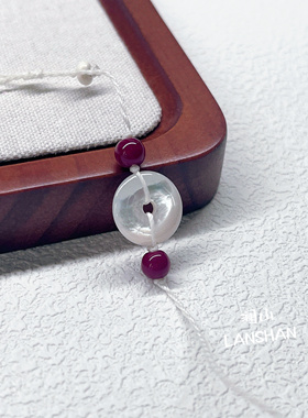 国风治愈美学原创海水黑白蝶贝壳新中式平安扣手链男女闺蜜礼物