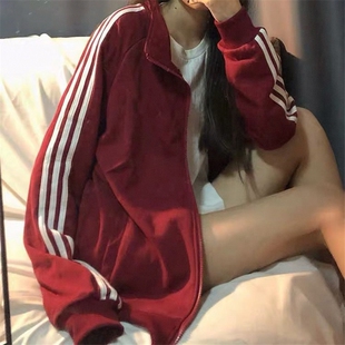 宽松女棒球服卫衣学生春秋拉链潮牌立领薄款BF开衫外套运动服韩版