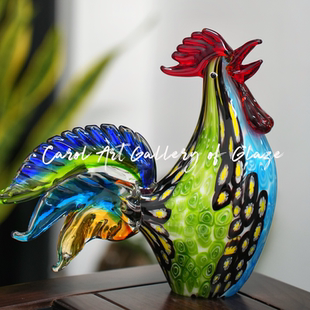 萬(wàn)花琉璃雞擺件純手工工藝品家居裝 卡羅爾carolMu家新款 飾品