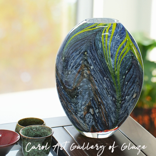 卡羅爾carol蒙克 吶喊琉璃花瓶藝術(shù)抽象原創(chuàng)臥室桌面手工擺件