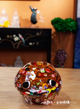 人间遗珠【金蟾】动物琉璃花瓶抽纸盒餐桌茶台吉祥纳财摆件礼物