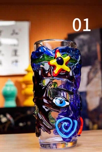 人间遗珠【人脸合集五】Murano穆拉诺琉璃毕加索人脸花瓶门厅摆件