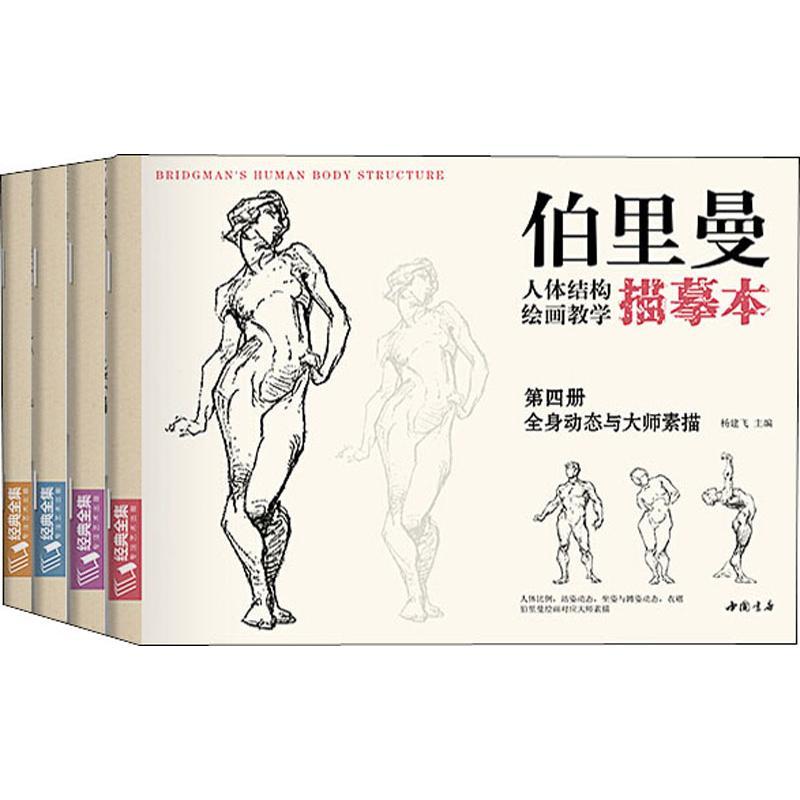 经典全集伯里曼人体结构绘画教学描摹本(4册)
