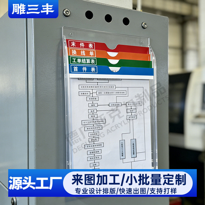工厂亚克力文件架壁挂式机器设备报表作业指导说明书多层收纳盒