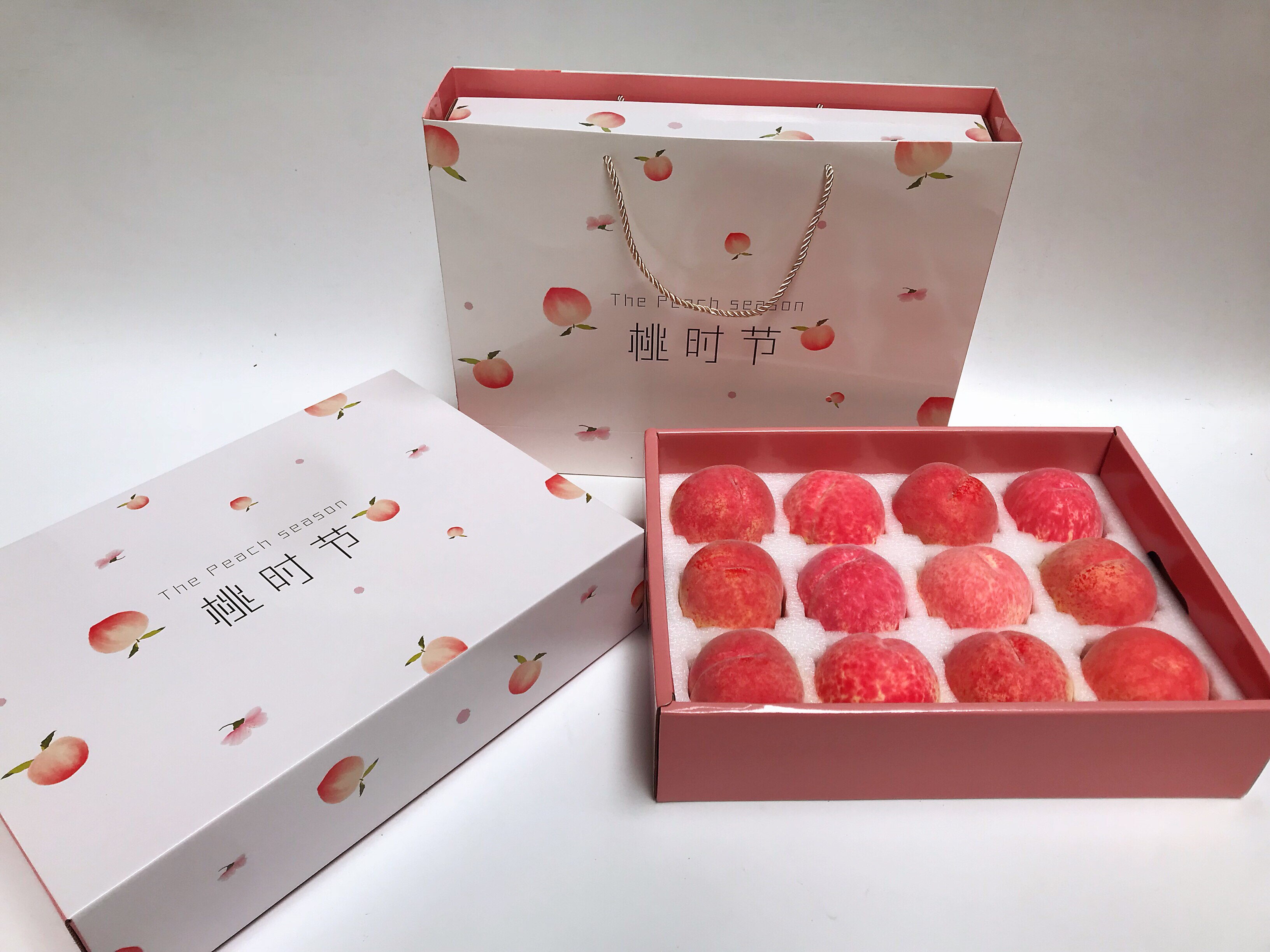 新款桃子包装盒纸盒精品阳山水蜜桃包装箱6个装8个装12个装礼盒
