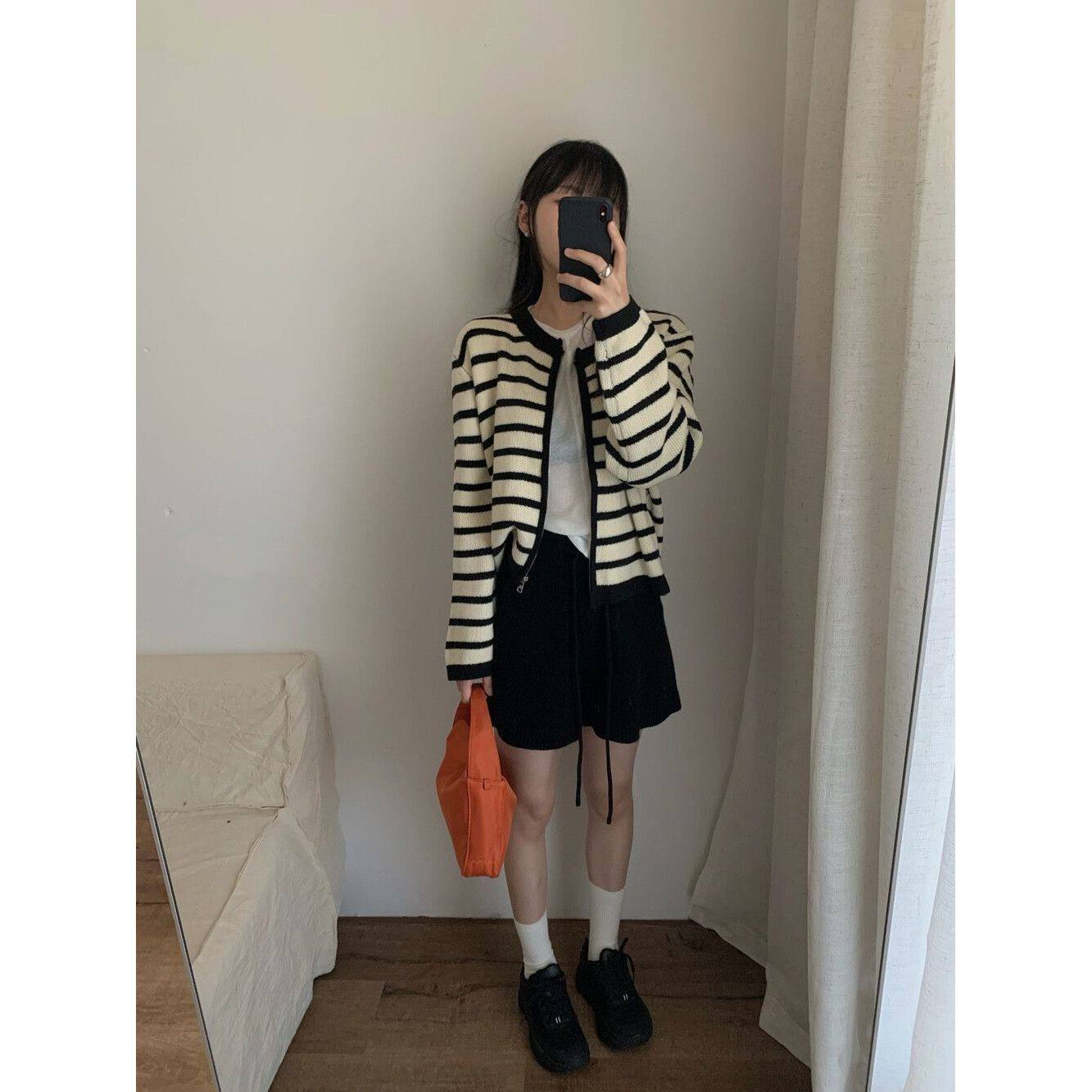 百搭纯色显瘦休闲针织短裤女