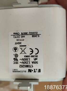 全新原装巴斯曼BUSSMANN熔断器170M6202，500议价